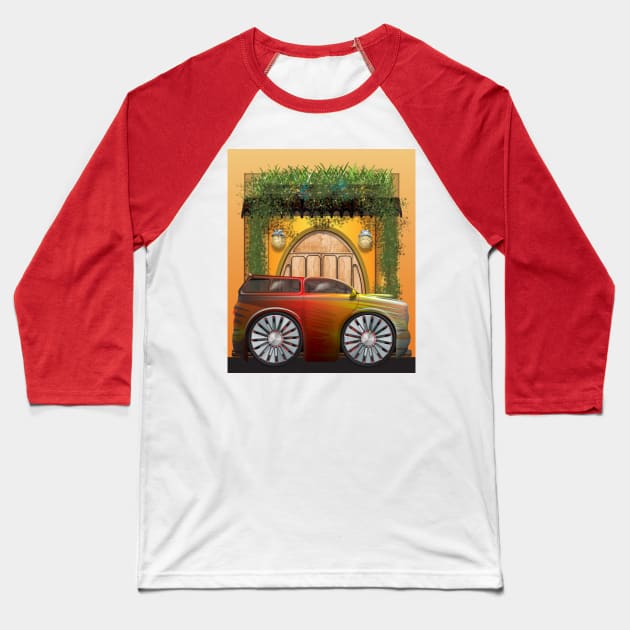 CS Cartoon Machines PickUp Truck And House V 2.1.3sm. Baseball T-Shirt by OmarHernandez